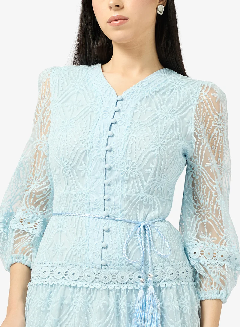 ELLA  Lace Dress With Puff Sleeves for Women | Best Price UAE